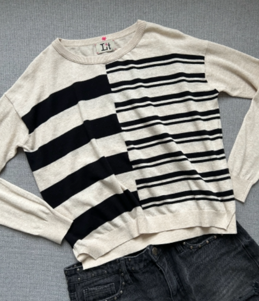 Donna Stripe - Ecru/black