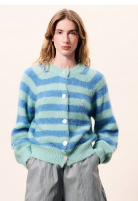 Azur Stripe Buttoned Cardigan