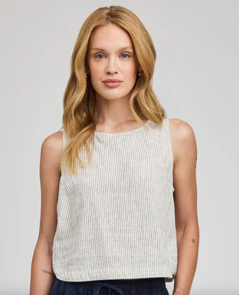 Leanna Beechwood Stripe Sleeveless Top