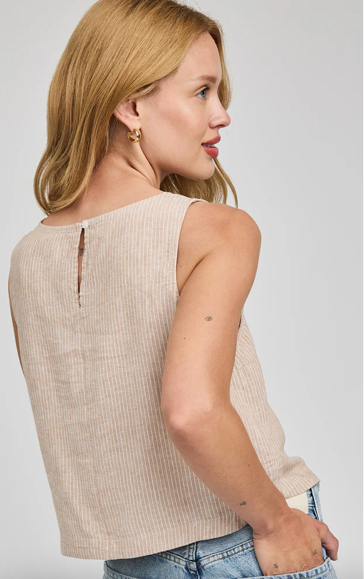 Leanna Beechwood Stripe Sleeveless Top