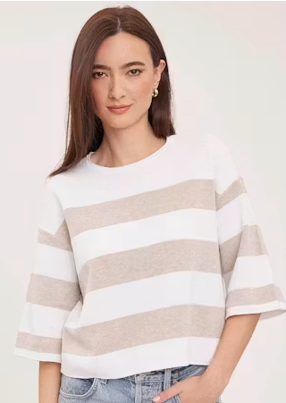 Amina Heather Cream Stripe Pullover