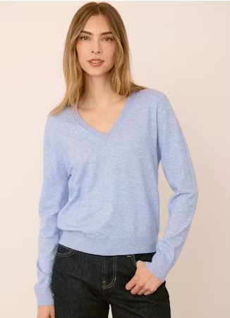 Carina Blue Vneck Pullover