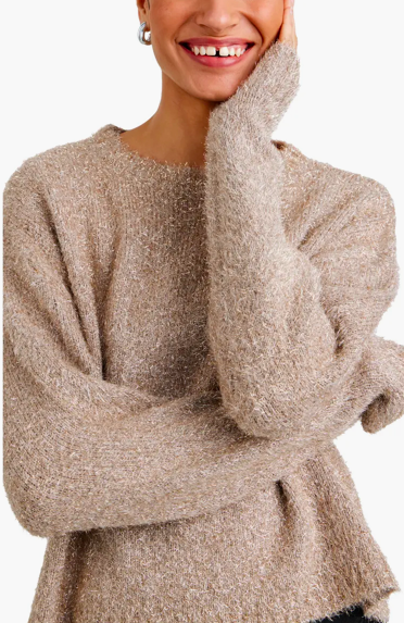 Gold Shimmer Slouchy Sweater