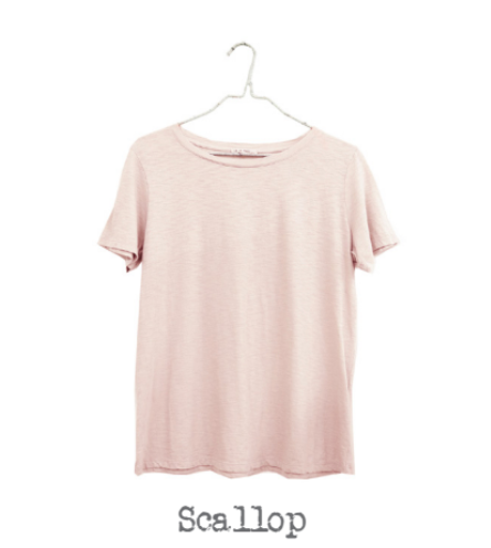 Short Sleeve Crewneck - Light Pink (Scallop)