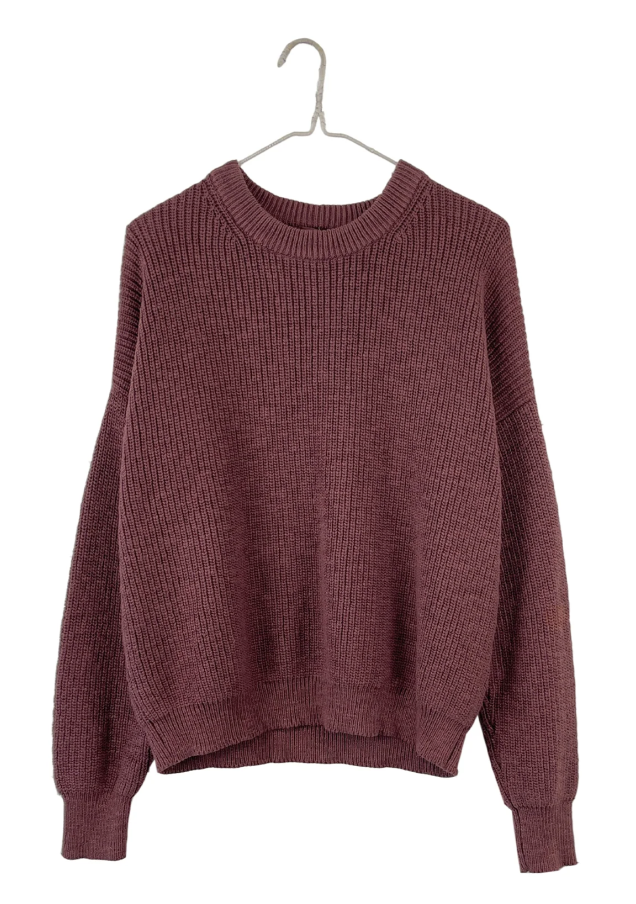 Cotton Crewneck  Sweater - Mahogany