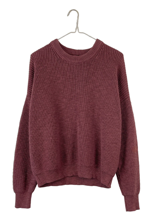 Cotton Crewneck  Sweater - Mahogany