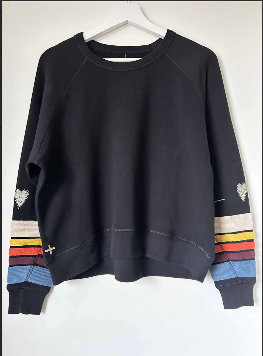 Black Sweatshirt with Hearts