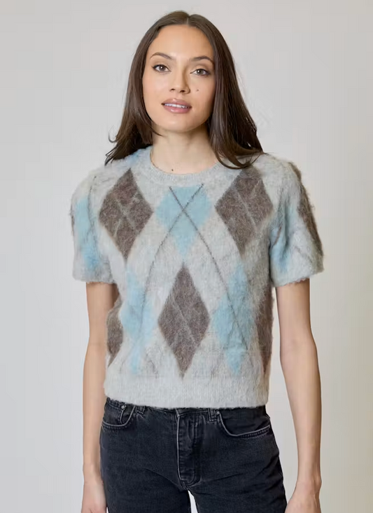 Brushed Argyle Sweater