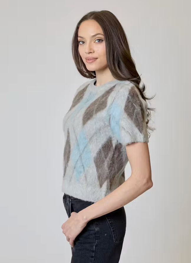 Brushed Argyle Sweater