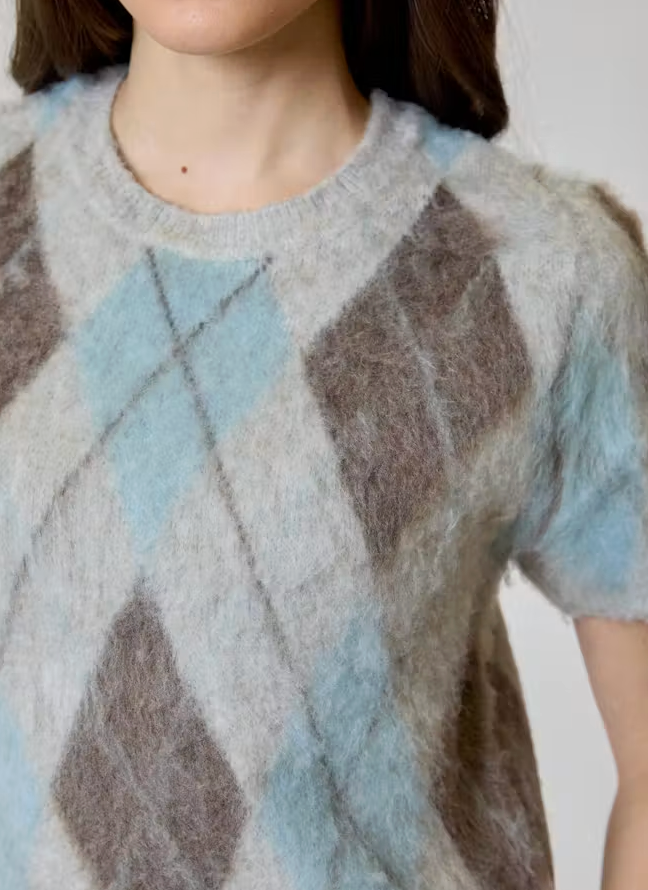 Brushed Argyle Sweater