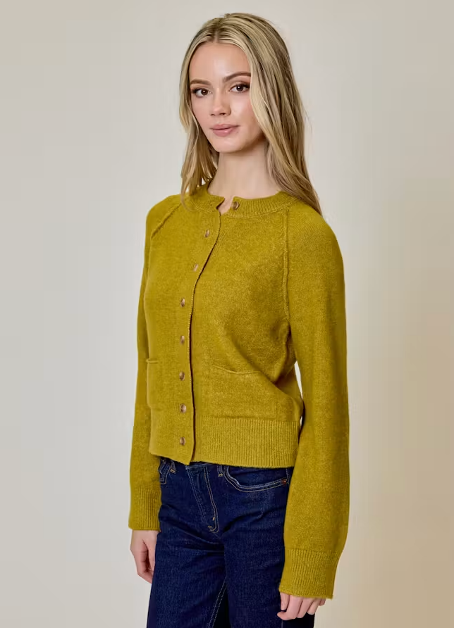 Raglan Sleeve Cardigan - Edgy Green