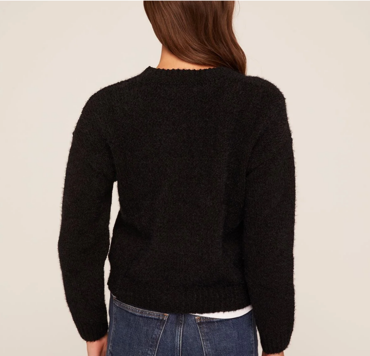 Black Drop Shoulder Sweater