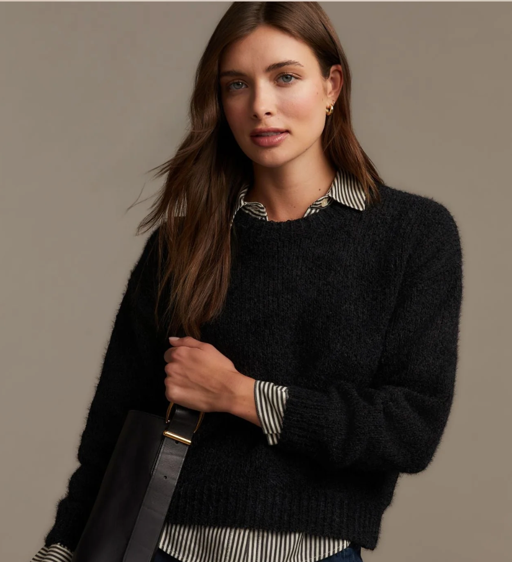 Black Drop Shoulder Sweater