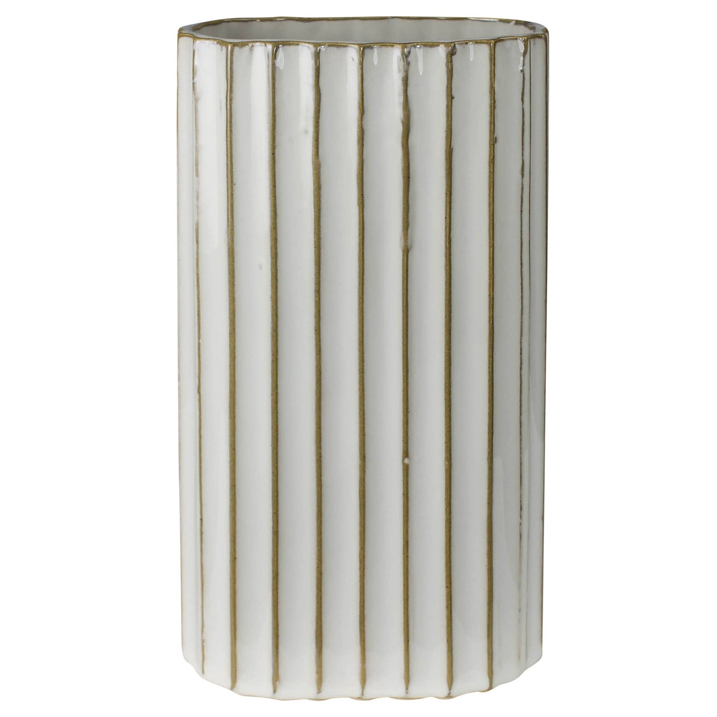 Caro Ribbed Vase, Ceramic - Lrg