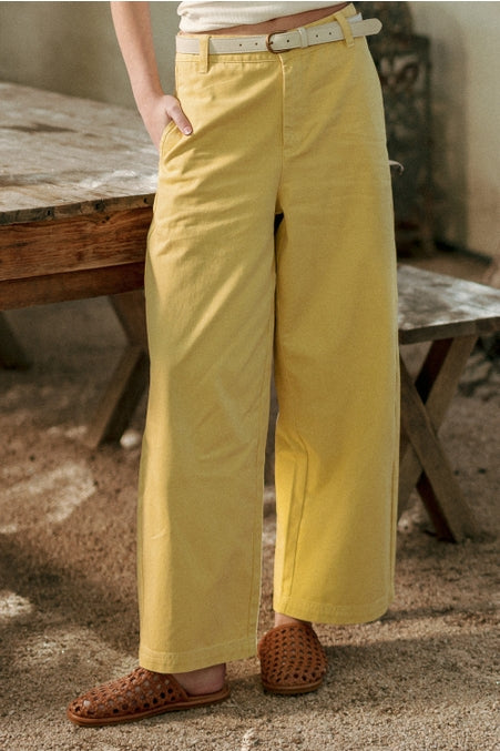 Lemon Cotton Barrel Pants