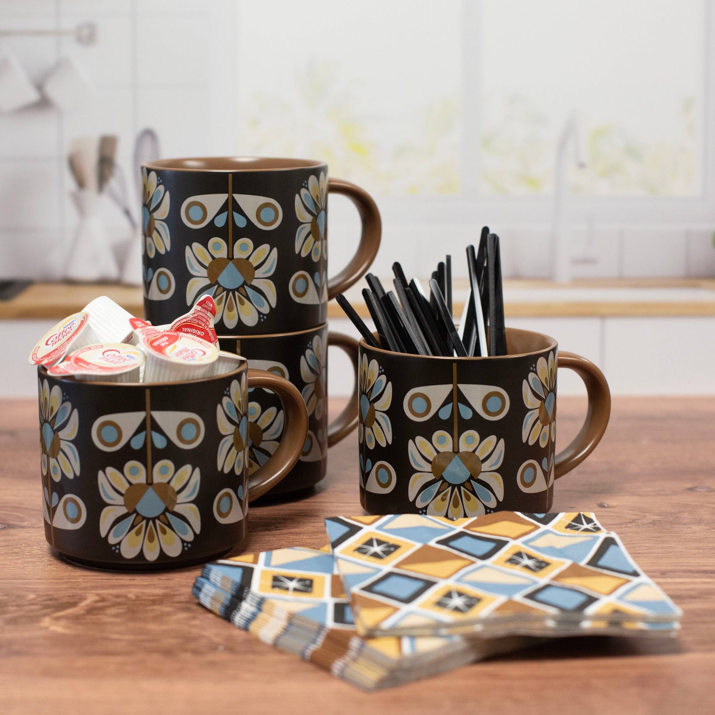 Black and Blue Petals Mug