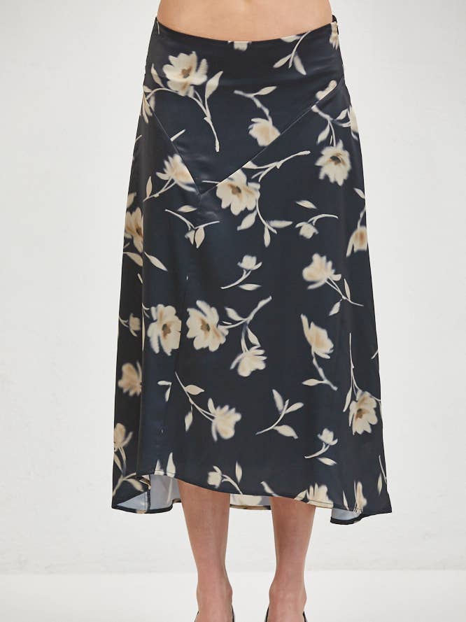 Black Floral Skirt