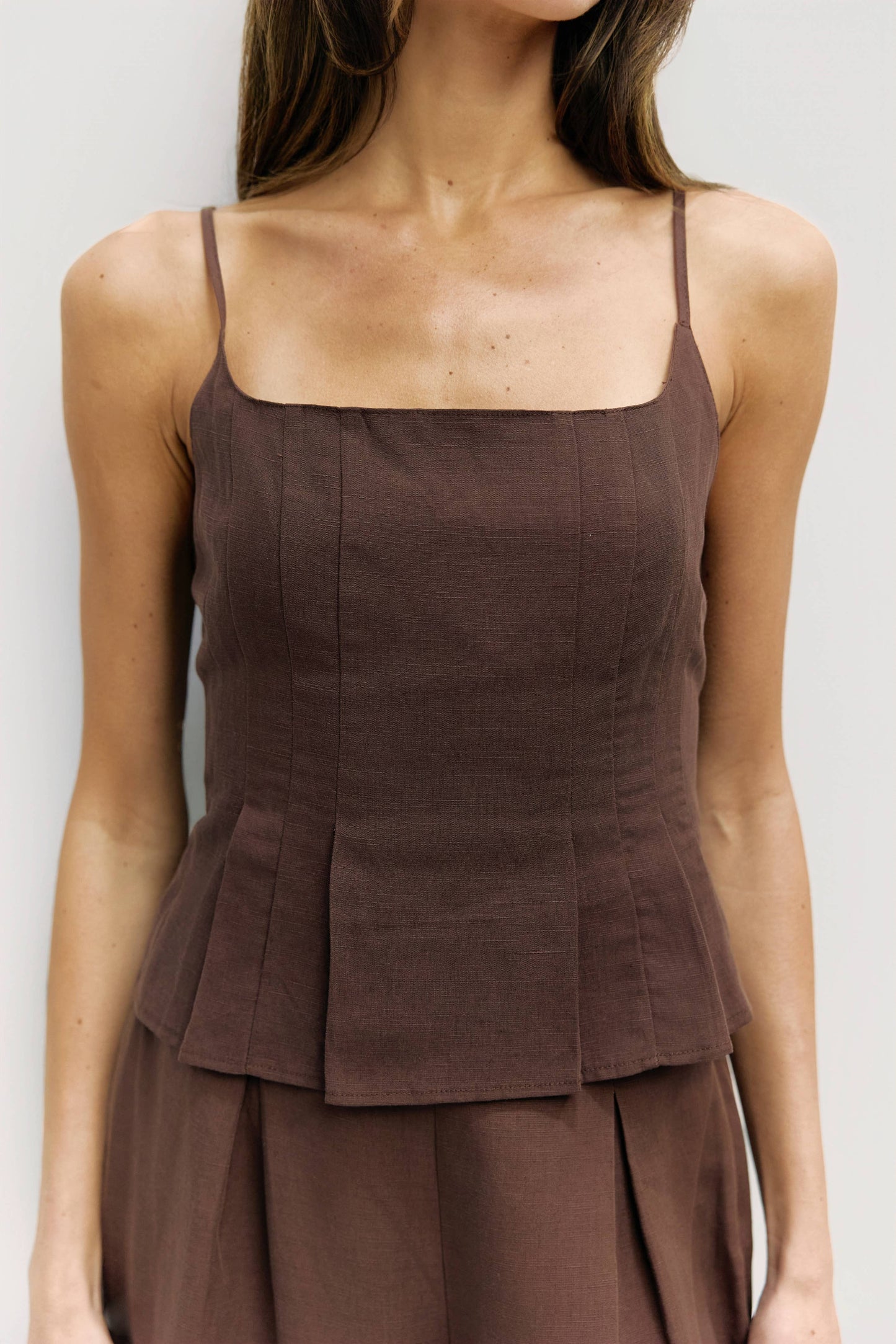 Pleated Linen Tank