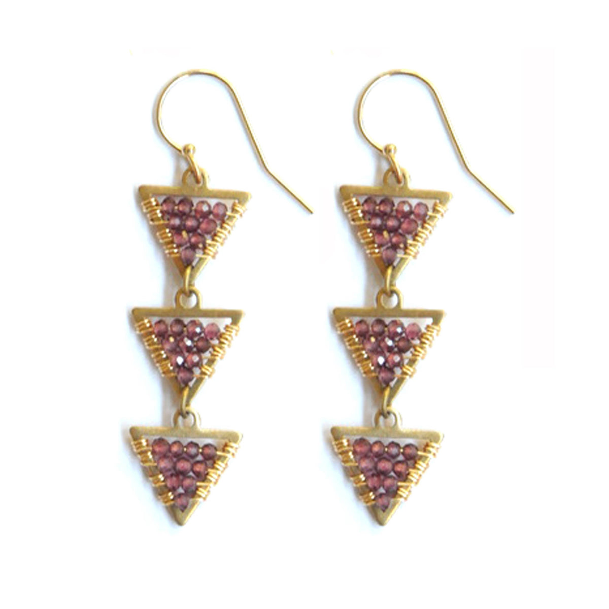 Triple Triangle Earrings