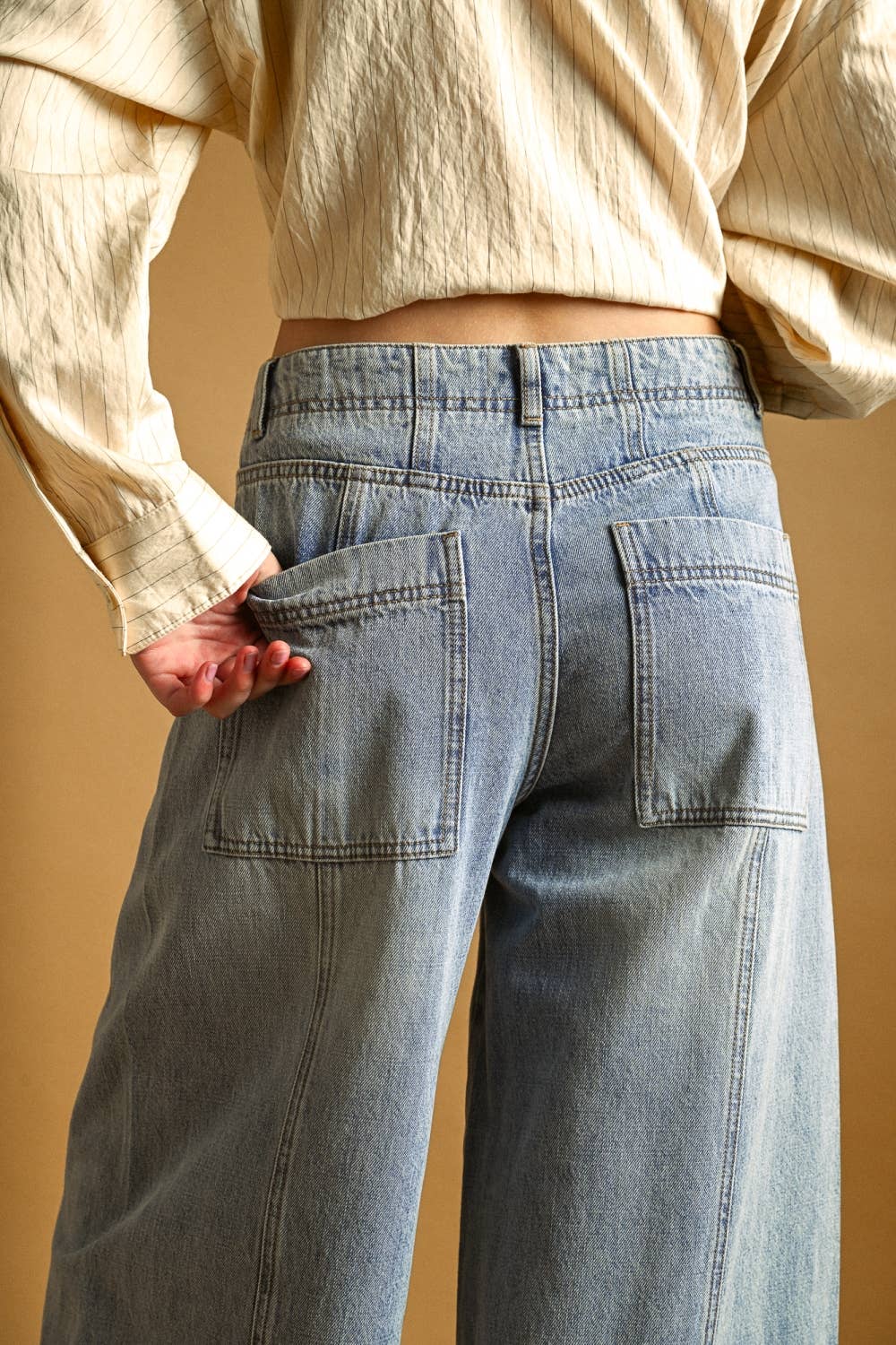 Wide Leg Paneled Jeans