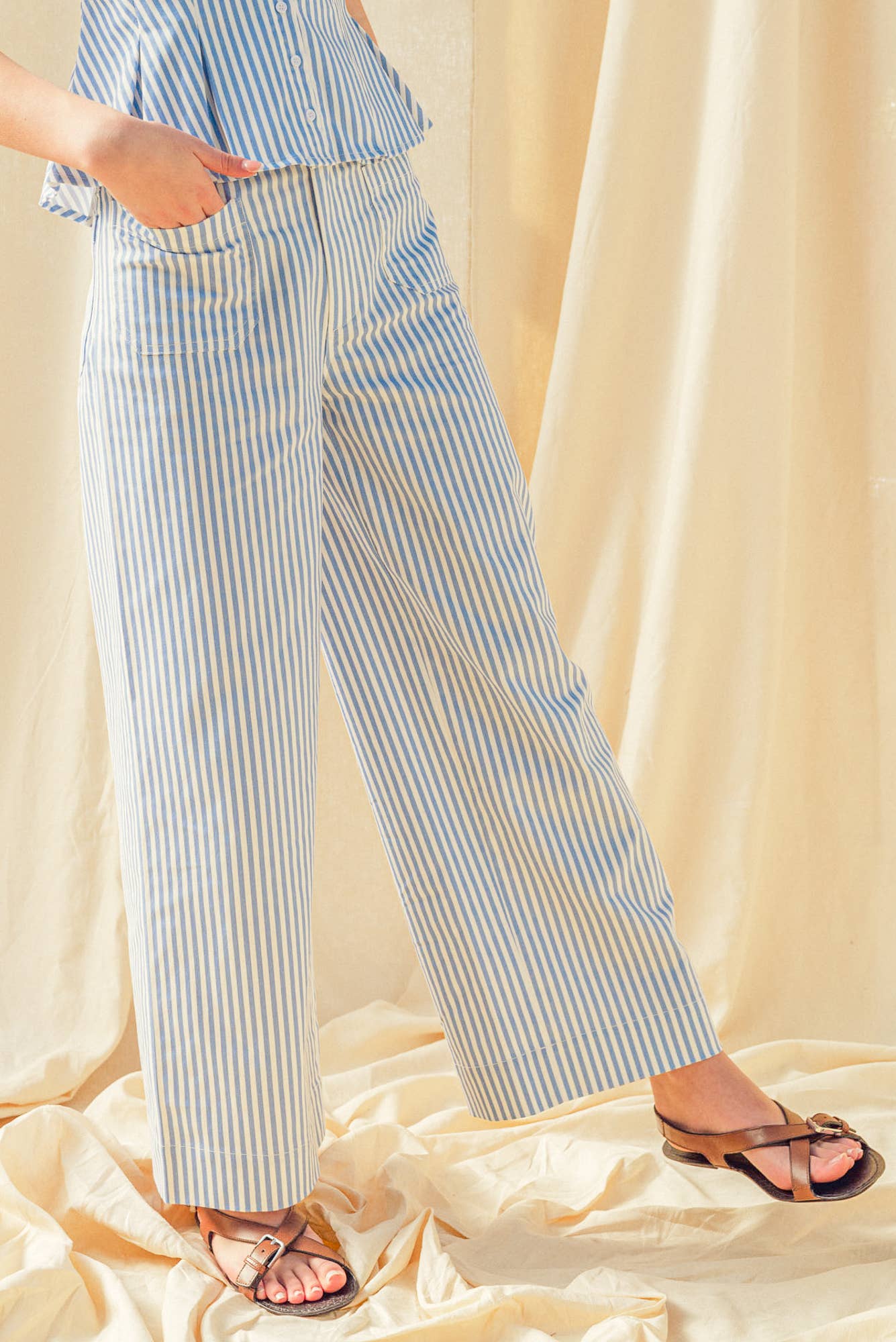 Striped Front Pocket Pants