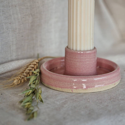 Pink Candle Stick Holder