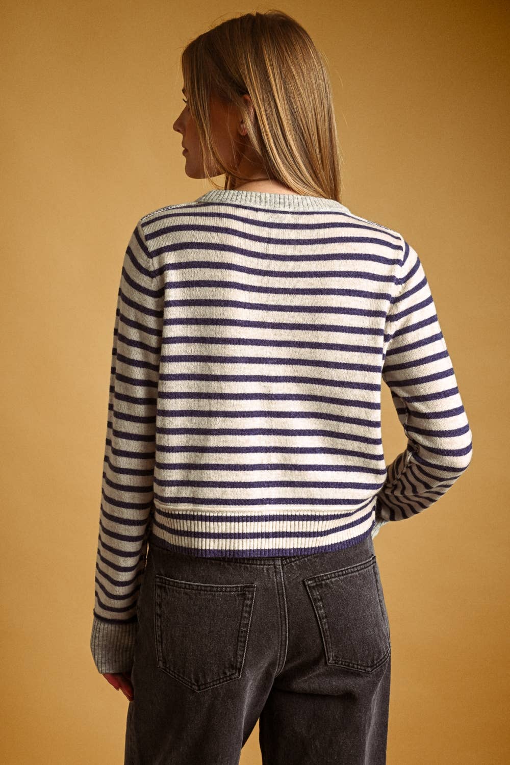 Olive Striped Cardigan