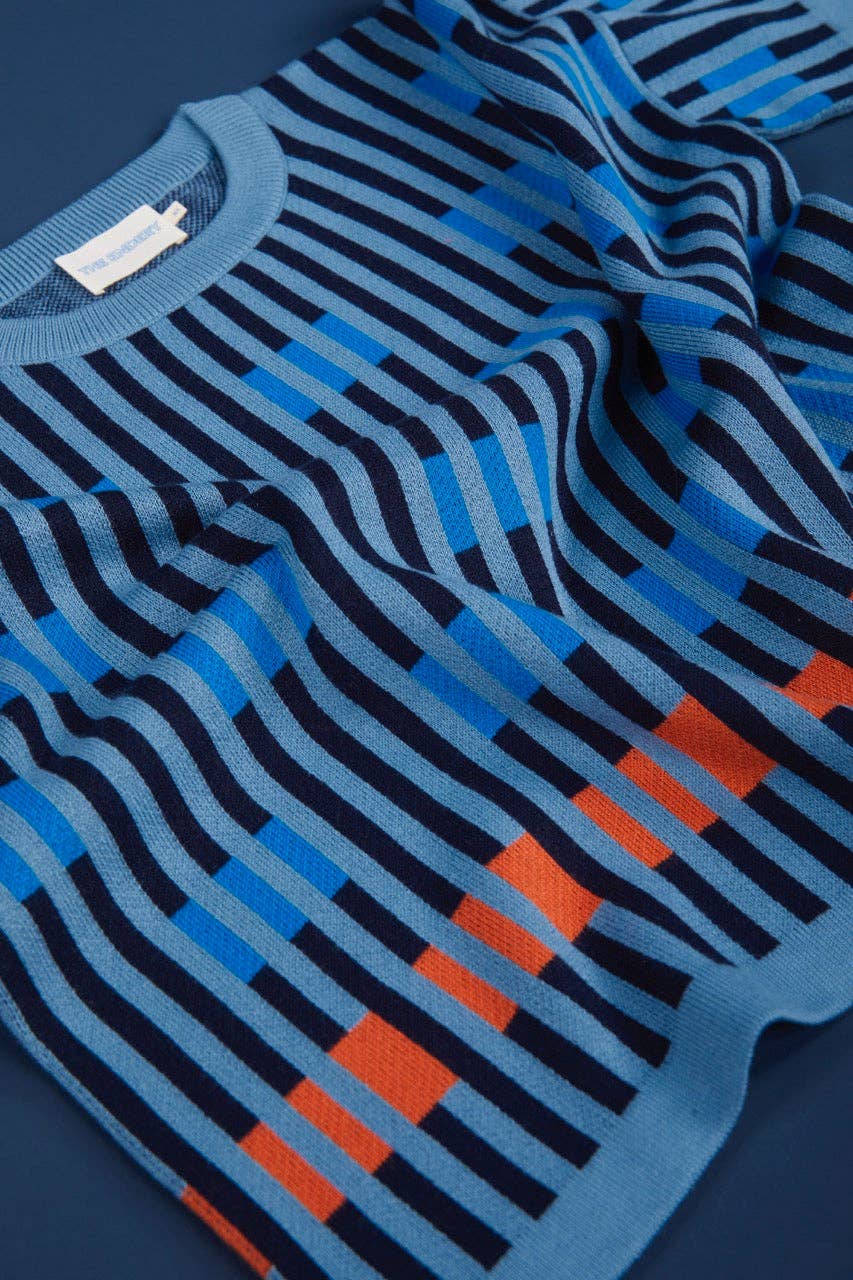 Bauhaus Sweater (blue/orange) - Neptune