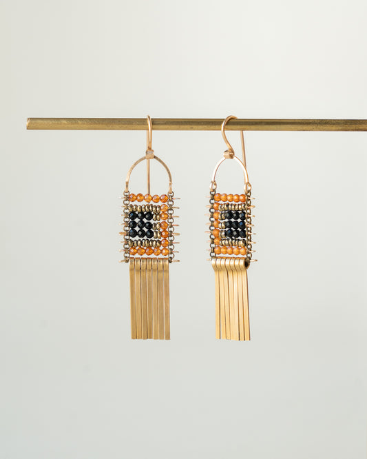 Carnelian, Spinel Minima Earrings