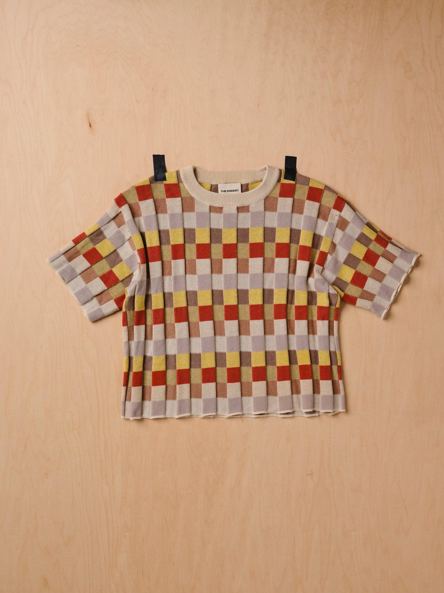 Anni Grid Plaited Sweater (cream/orange/yellow) - Elemental