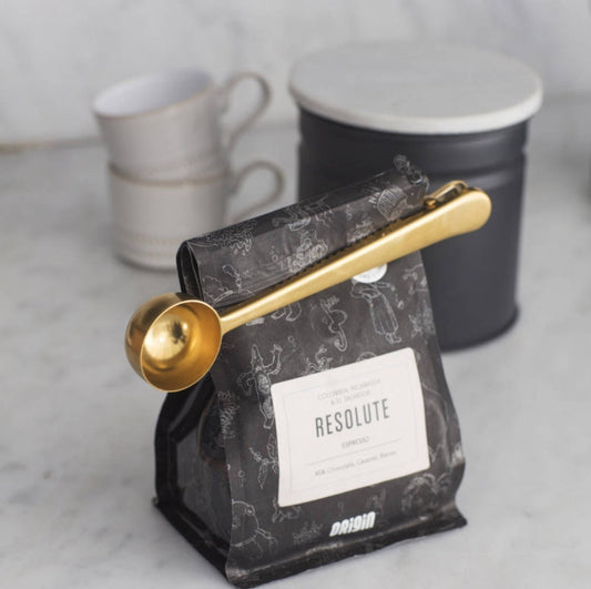 Gold Coffee Scoop/Clip