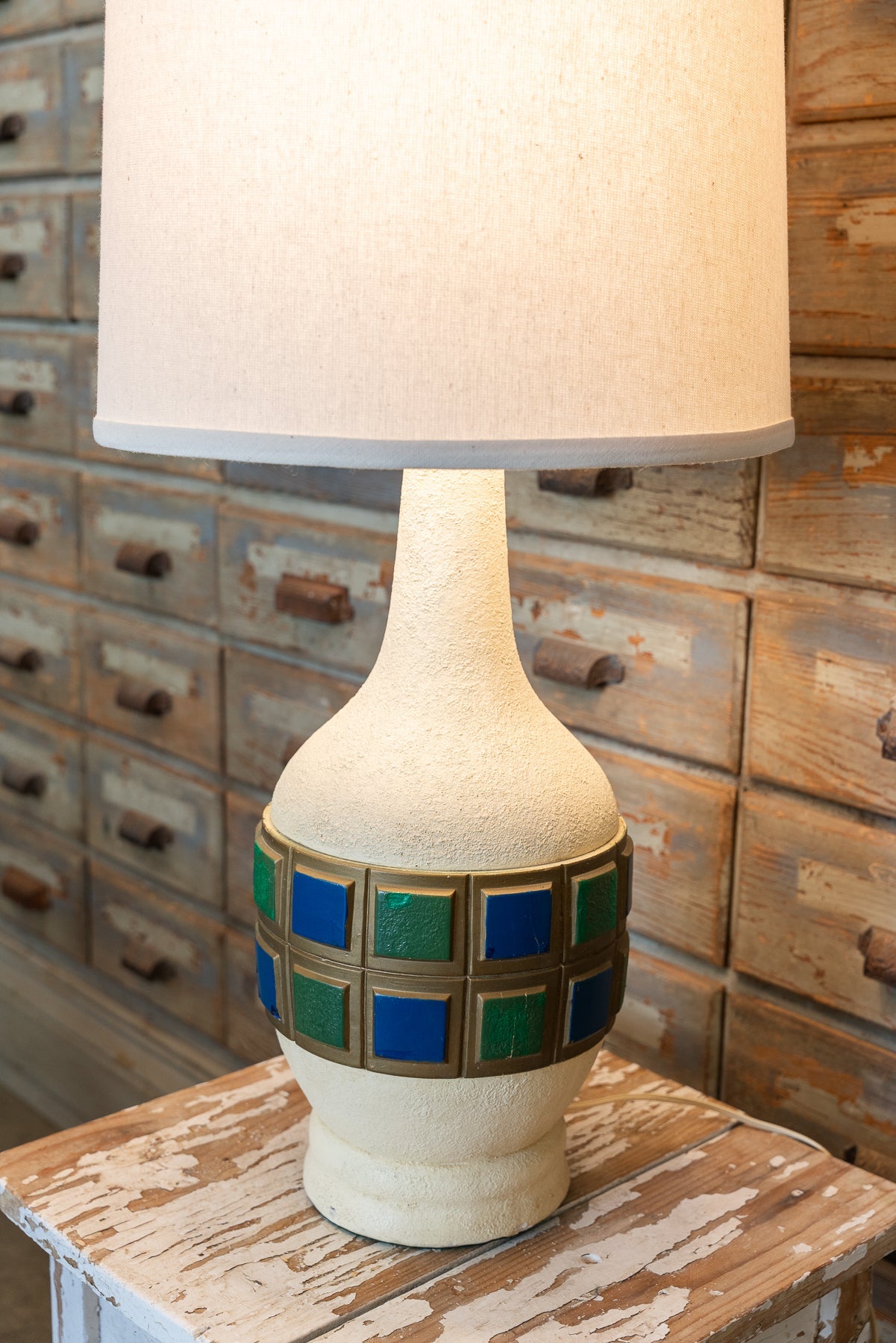 Blue/Green Ceramic Tile Lamps