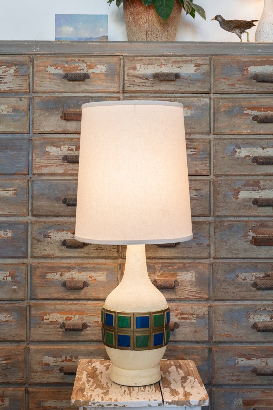 Blue/Green Ceramic Tile Lamps