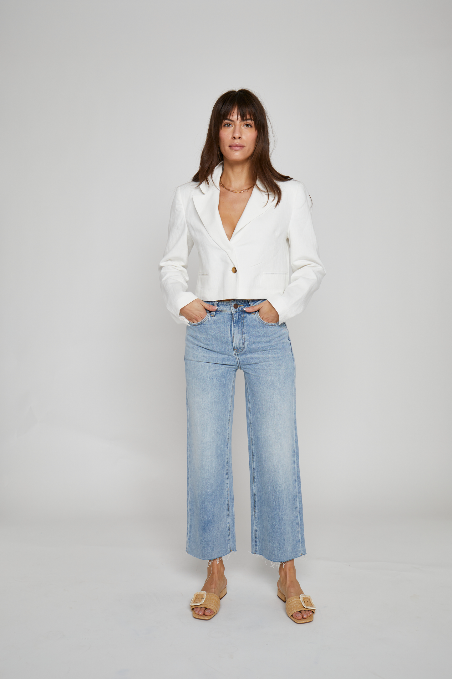 Light Indigo Aberdeen Crop High Rise Jean