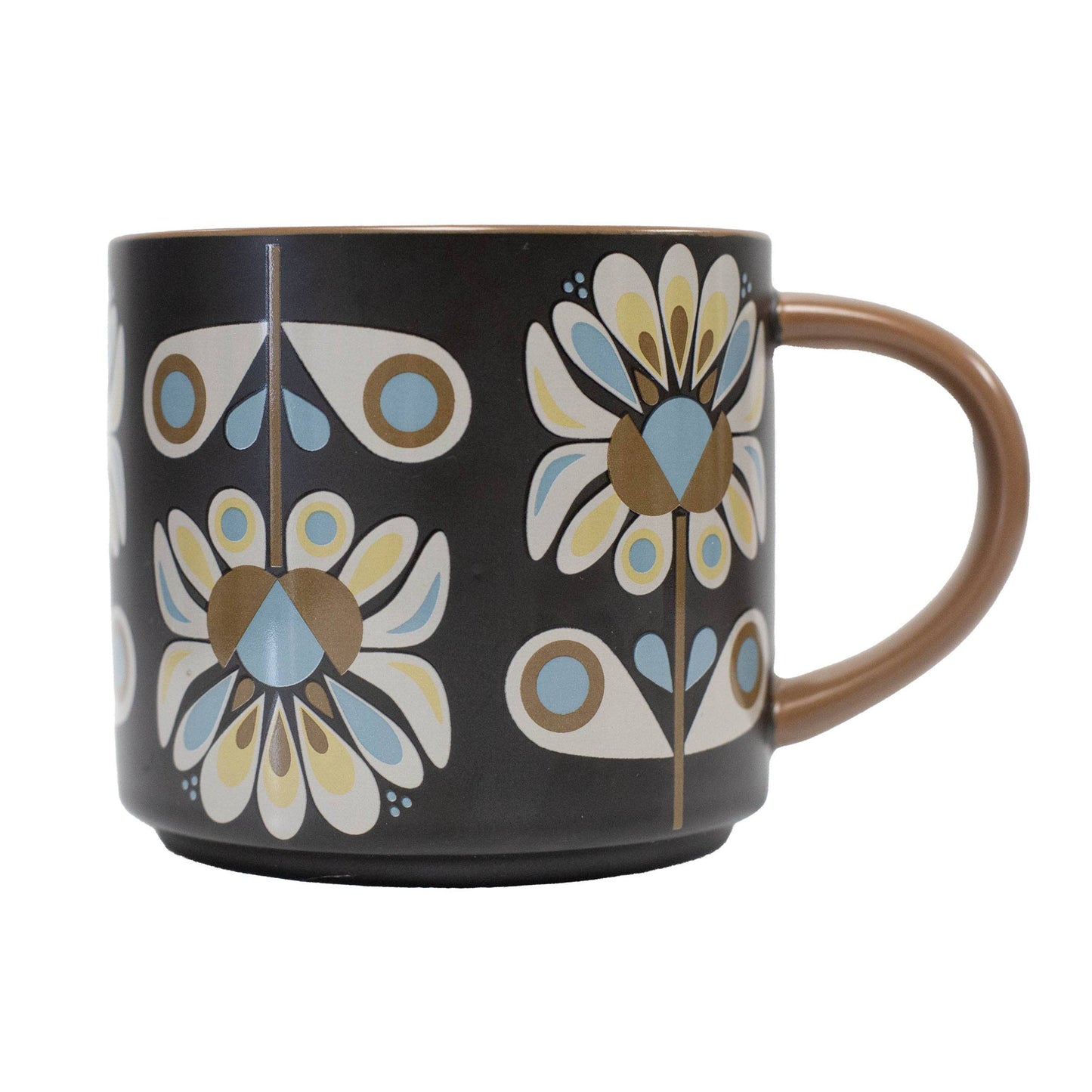 Black and Blue Petals Mug