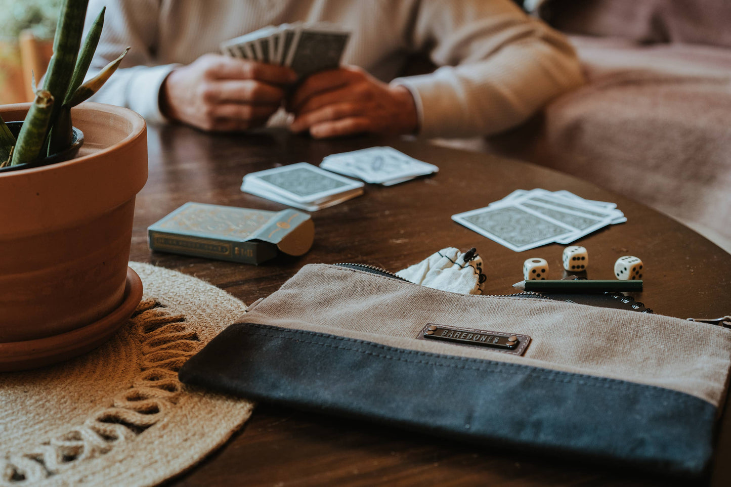 Neelum Zipper Pouch -Waxed Canvas