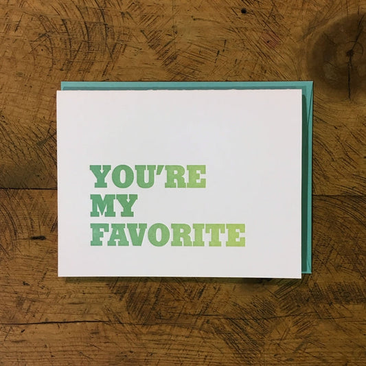 You're My Favorite Green Bird Card