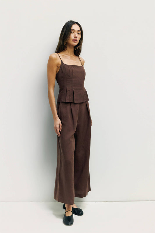 Pleated Linen Tank