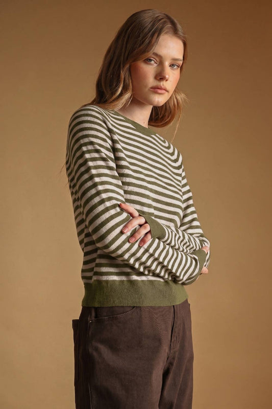 Striped Round Neck Sweater