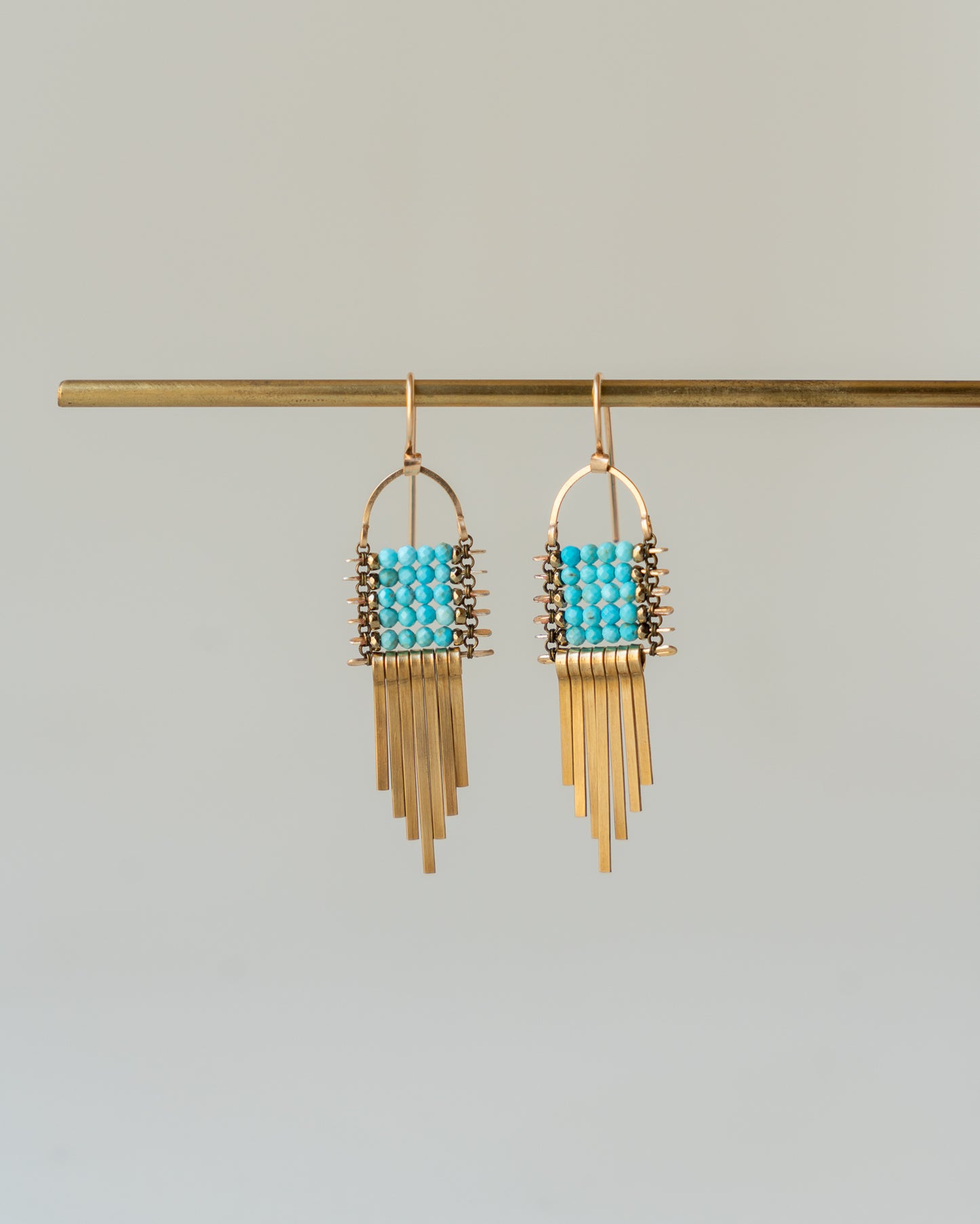 Turquoise Pyrite Minima Earrings #28