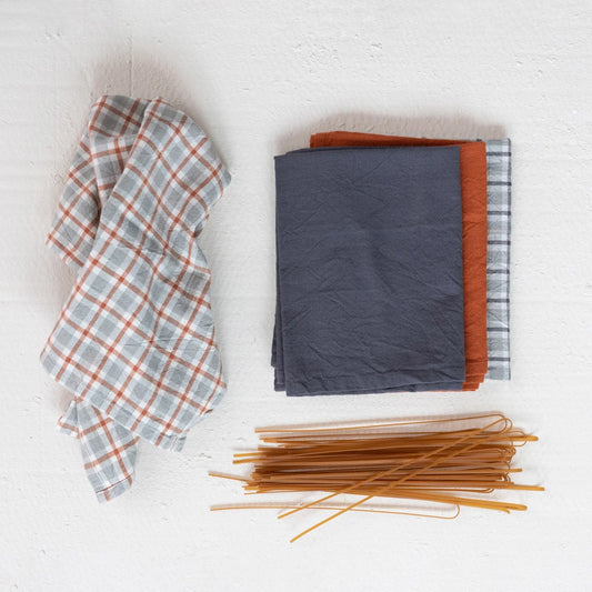Solid Cotton Tea Towels - Grey