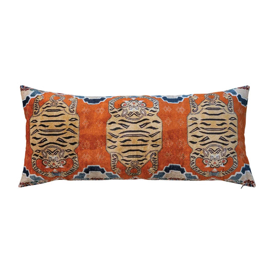 Tibetan Tiger Velvet Lumbar Pillow