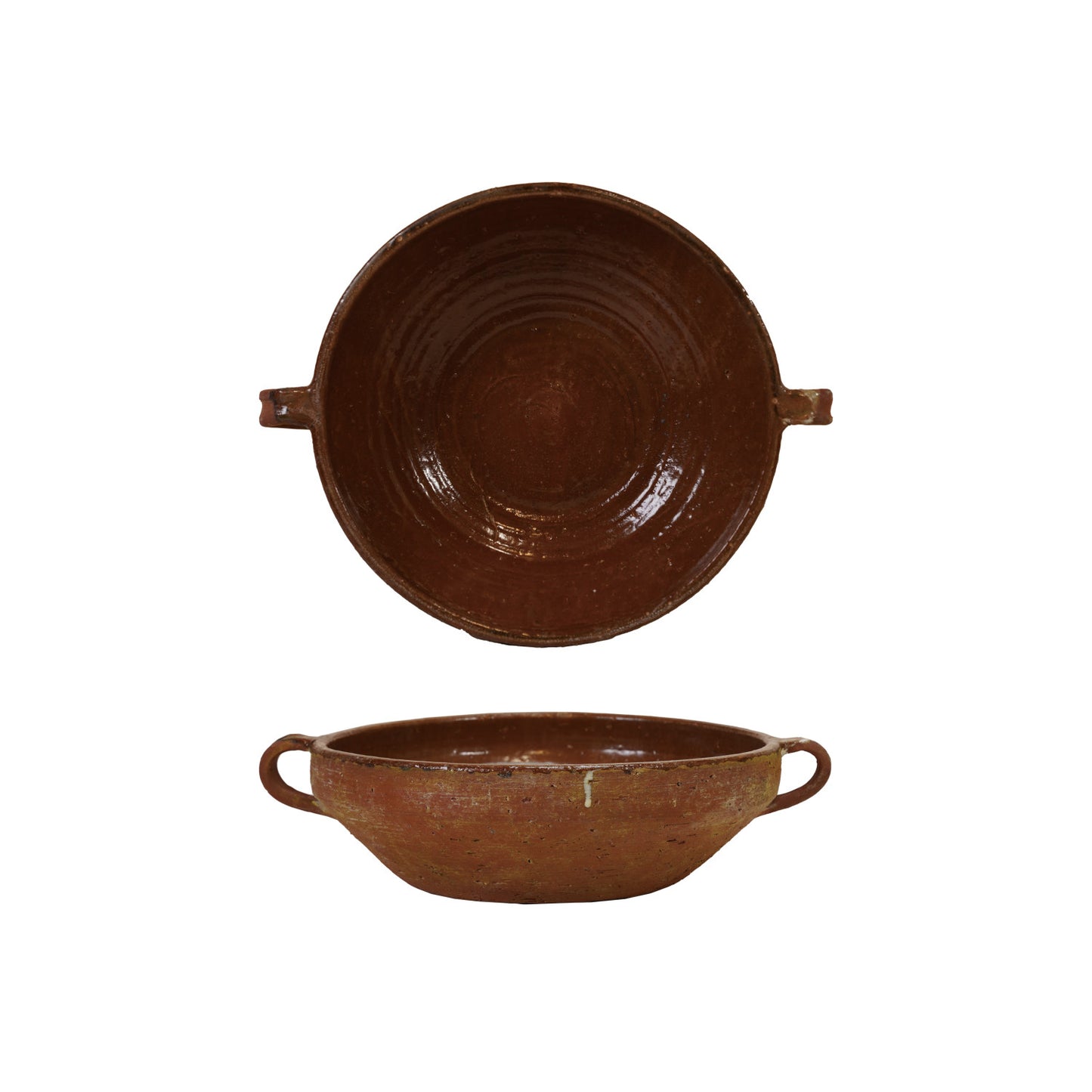 Brown Handmade Terra-cotta Bowl with Handles