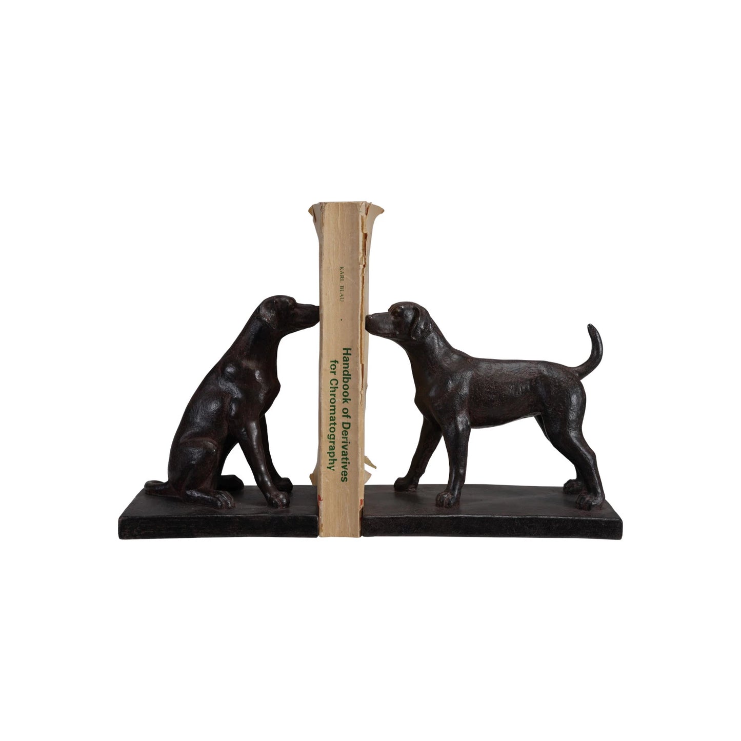 Resin Dog Bookends, Black