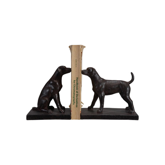 Resin Dog Bookends, Black