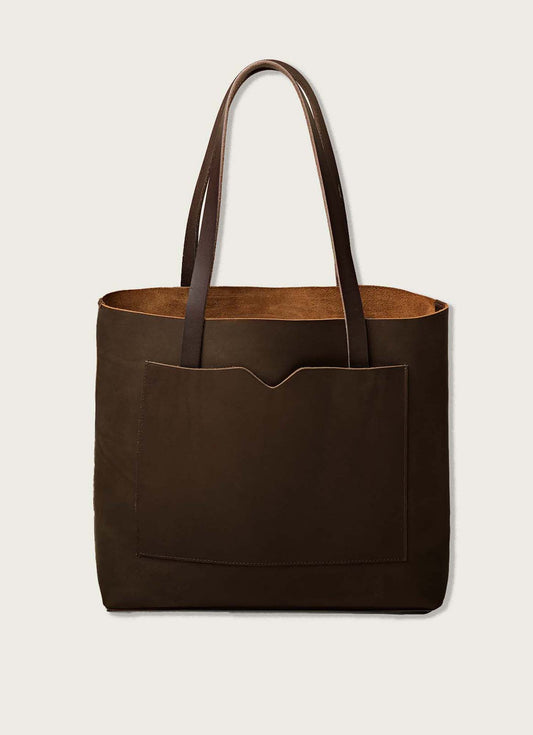 Chocolate Leather Tote Bag