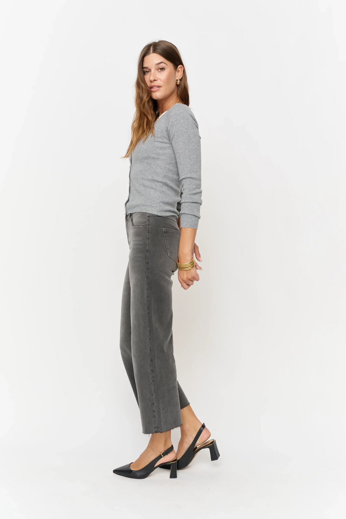 Grey Aberdeen Wide Leg Crop