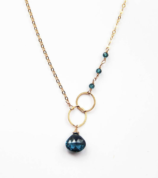 London Blue Topaz Asymmetrical Necklace
