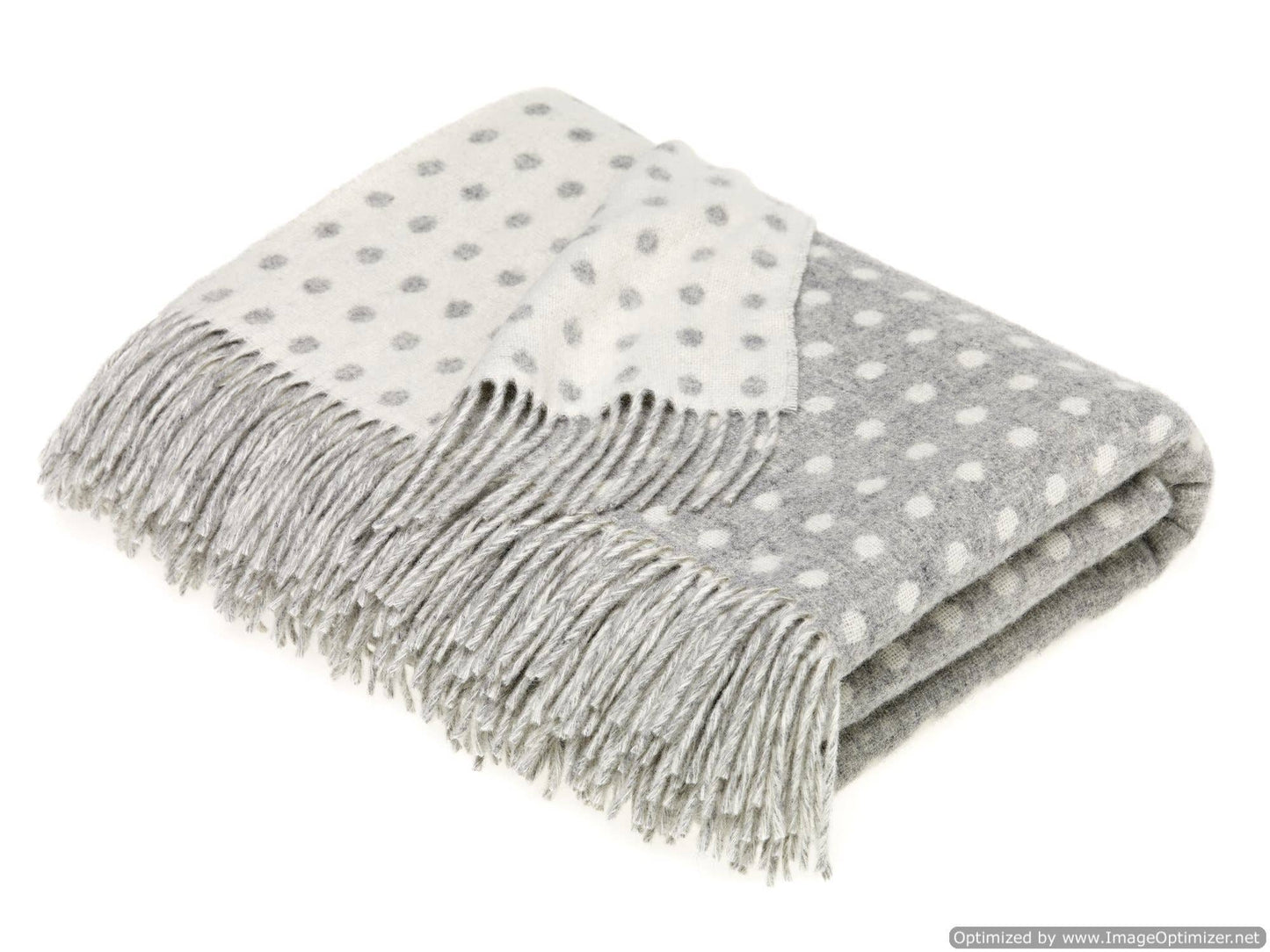 Merino Lambswool Spot Beige Throw Blanket