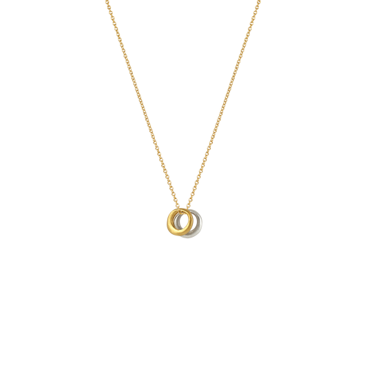  Two Tiny Circles Pendant Necklace in Silver, Vermeil, Mixed